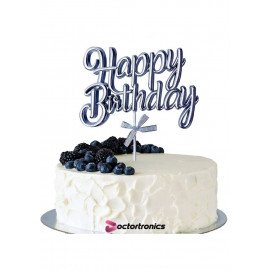 HBD CAKE TOPPER SILVER